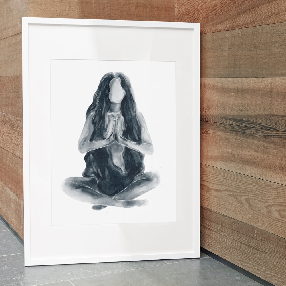 Watercolor Abstract Nude Woman Portrait Print Poster Unframed - Picture 5 of 9